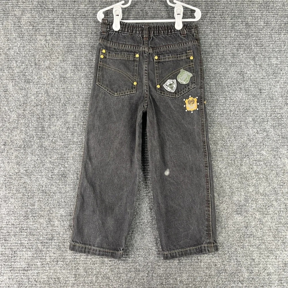 Phat Farm Kids Denim Jeans 4T Black Y2K Baggy Streetwear Graphic‎ Distressed